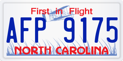 NC license plate AFP9175