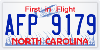 NC license plate AFP9179