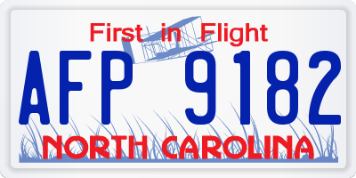NC license plate AFP9182