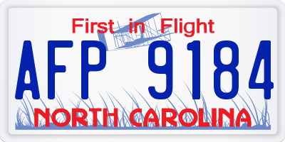 NC license plate AFP9184