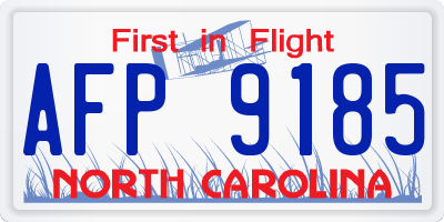 NC license plate AFP9185