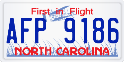 NC license plate AFP9186
