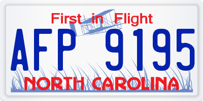 NC license plate AFP9195