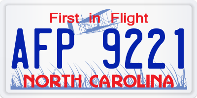 NC license plate AFP9221