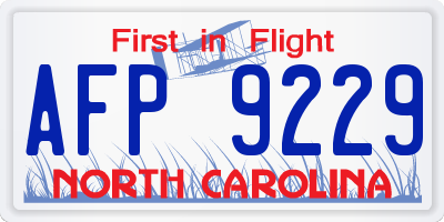NC license plate AFP9229