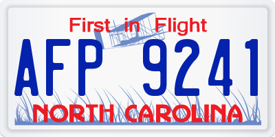 NC license plate AFP9241