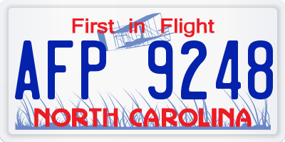 NC license plate AFP9248