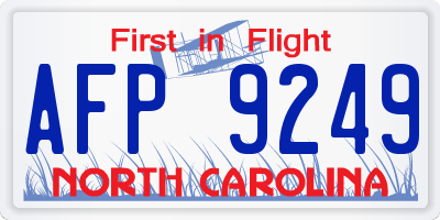 NC license plate AFP9249