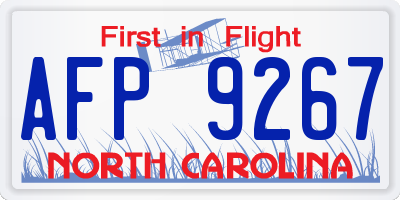 NC license plate AFP9267
