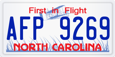 NC license plate AFP9269