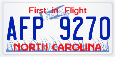 NC license plate AFP9270