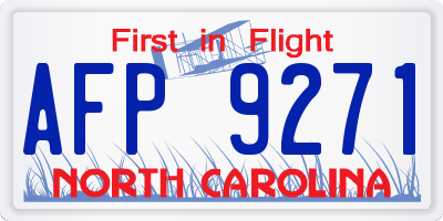 NC license plate AFP9271