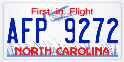 NC license plate AFP9272
