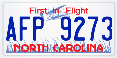 NC license plate AFP9273