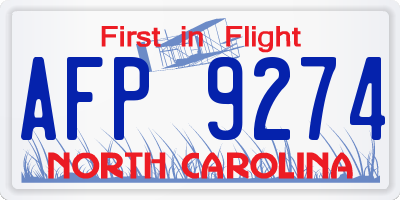 NC license plate AFP9274