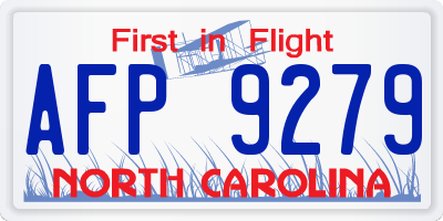 NC license plate AFP9279