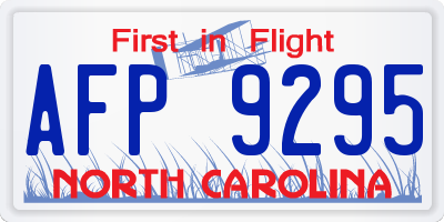 NC license plate AFP9295