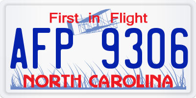NC license plate AFP9306