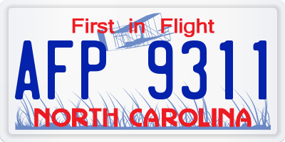 NC license plate AFP9311
