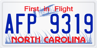 NC license plate AFP9319