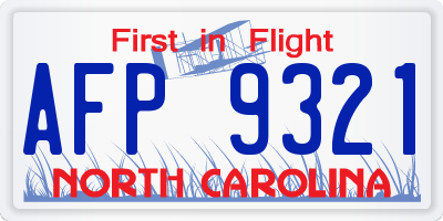 NC license plate AFP9321