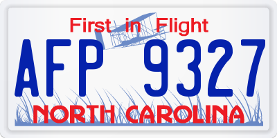 NC license plate AFP9327