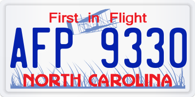 NC license plate AFP9330