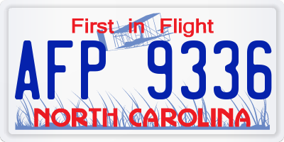 NC license plate AFP9336