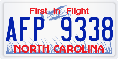 NC license plate AFP9338
