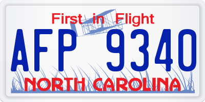 NC license plate AFP9340