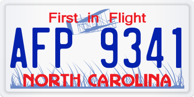 NC license plate AFP9341
