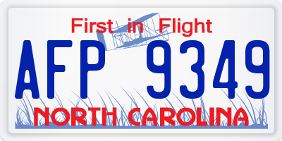 NC license plate AFP9349
