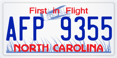 NC license plate AFP9355