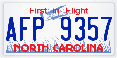 NC license plate AFP9357