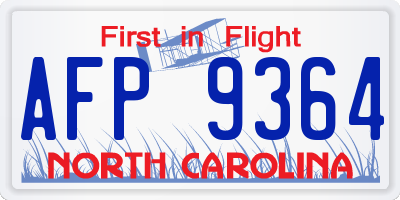 NC license plate AFP9364