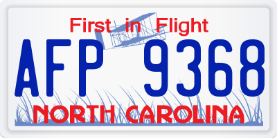 NC license plate AFP9368
