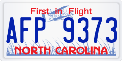 NC license plate AFP9373