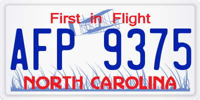 NC license plate AFP9375