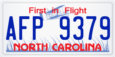 NC license plate AFP9379