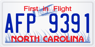 NC license plate AFP9391