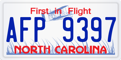 NC license plate AFP9397
