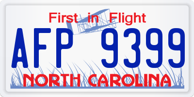 NC license plate AFP9399