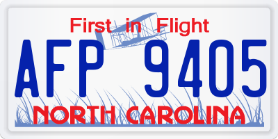 NC license plate AFP9405
