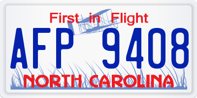NC license plate AFP9408