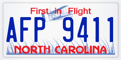 NC license plate AFP9411