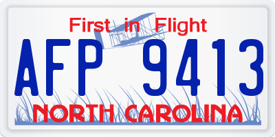 NC license plate AFP9413