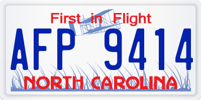 NC license plate AFP9414