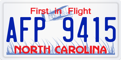 NC license plate AFP9415