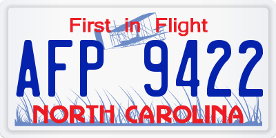 NC license plate AFP9422