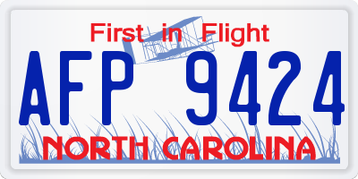 NC license plate AFP9424